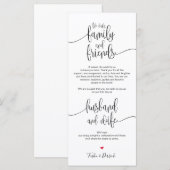 Platzierung Dankeschön Karte für das Hochzeitsesse (Vorne/Hinten)