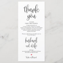 Platzierung Dankeschön Karte für das Hochzeitsesse