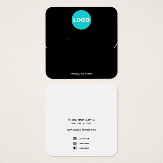 Platzierung der Logokombination Schwarzer Ohrring  (Vorne & Hinten)