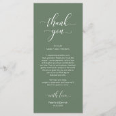 Platzierung Vielen Dank, elegante Sage Green Card Programm (Vorderseite)