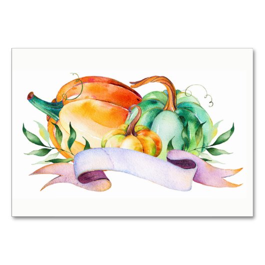 Platzierungskarte für den Erntedank Pumpkin Tischnummer (Vorderseite)