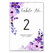 Platzierungskarte für die Hochzeitsstiftung der Ti Tischnummer (Rückseite)