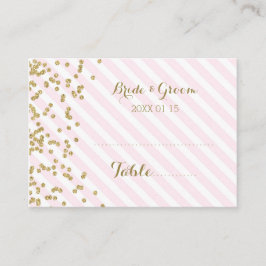 Platzierungskarten für den Hochzeitstisch mit gold Platzkarte