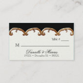 Platzkarte am Tisch - Golden French Swirl 50. (Rückseite)