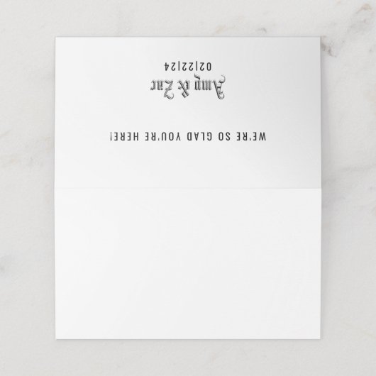 Platzkarte an der Leertaste (Außenseite Aufgefaltet)