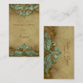 Platzkarte Antique Verdigris Wedding (Vorne/Hinten)