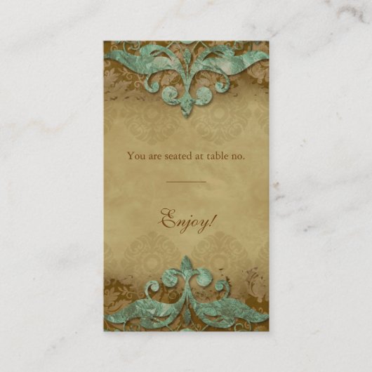 Platzkarte Antique Verdigris Wedding (Vorderseite)