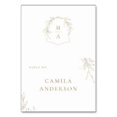 Platzkarte aus botanischem Wappen Tischnummer (Vorderseite)