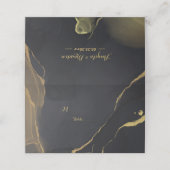 Platzkarte aus schwarzem und goldenem Marmor (Außenseite Aufgefaltet)