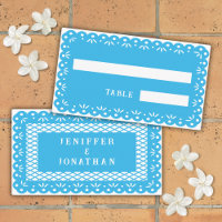 PLATZKARTE BLAUE MEXIKAN PAPEL PICADO