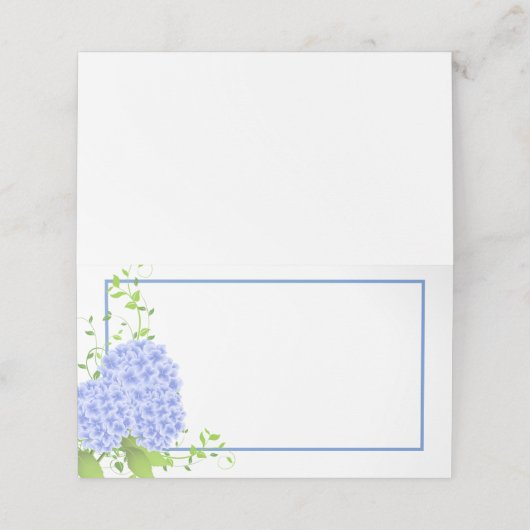 Platzkarte-Blue Hydrangeas Platzkarte (Außenseite Aufgefaltet)