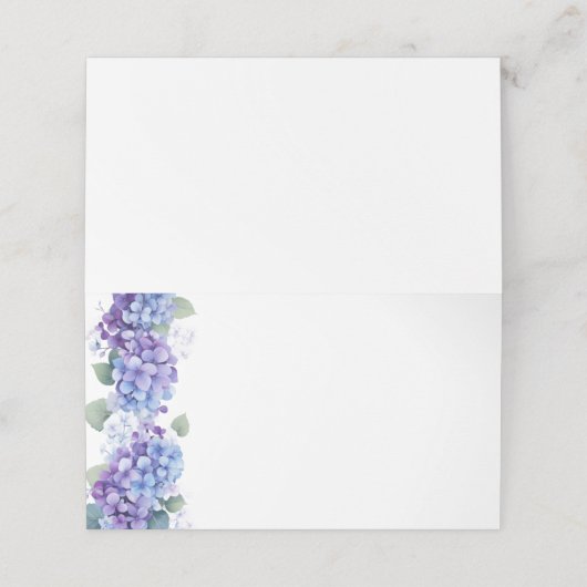 Platzkarte-Blue Hydrangeas Platzkarte (Außenseite Aufgefaltet)