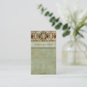 Platzkarte Damask Brown Vintag Look (Stehend Vorderseite)