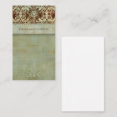 Platzkarte Damask Brown Vintag Look (Vorne/Hinten)