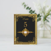 Platzkarte der Black Gold Tischnummer (Stehend Vorderseite)
