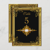 Platzkarte der Black Gold Tischnummer (Vorne/Hinten)