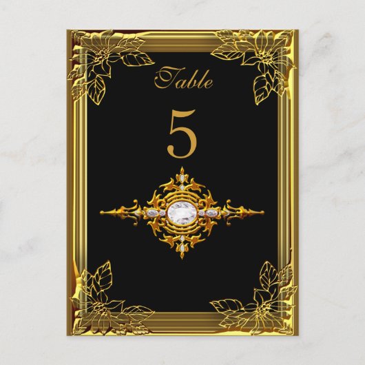 Platzkarte der Black Gold Tischnummer (Vorderseite)
