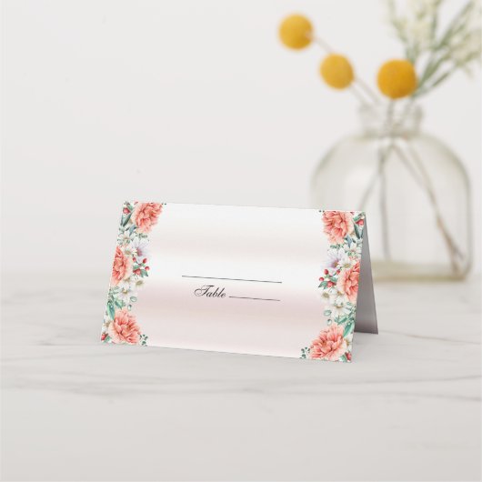 Platzkarte der Blume Wasserfarbe (Vorderseite)