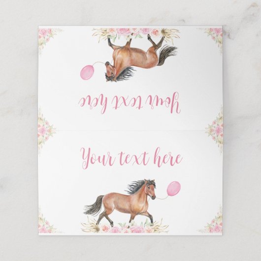 Platzkarte der Geburtstagspartei (Außenseite Aufgefaltet)