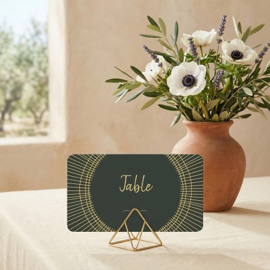 Platzkarte der grünen und goldenen Jugendstil-Tisc