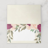 Platzkarte der Hochzeit von Burgund-Pfirsich (Außenseite Aufgefaltet)