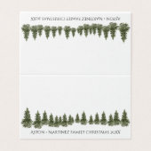 Platzkarte der Holzlandschaft Spruce Forest Guest  Visitenkarten (Außenseite Aufgefaltet)