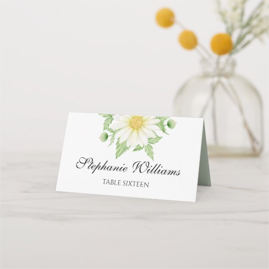 Platzkarte der mit Monogramm Daisy-Blume (Vorderseite)