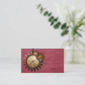 Platzkarte der Vintagen Uhr, rosa (Stehend Vorderseite)
