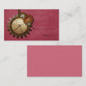 Platzkarte der Vintagen Uhr, rosa (Vorne/Hinten)