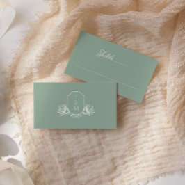 Platzkarte des Vintagen botanischen Wappen Monogra