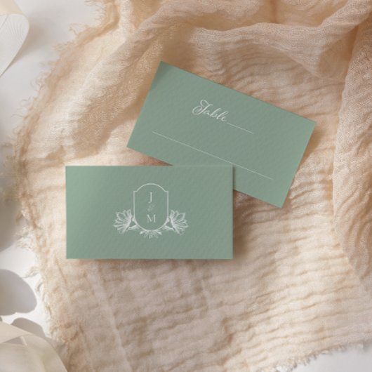 Platzkarte des Vintagen botanischen Wappen Monogra