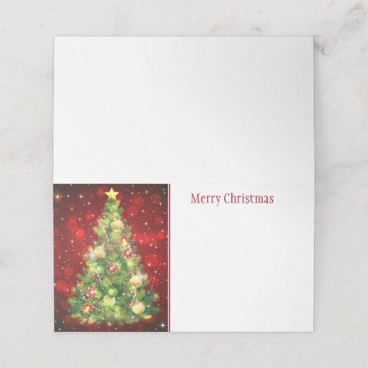 Platzkarte des WeihnachtsParty (Außenseite Aufgefaltet)