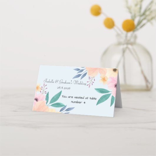 Platzkarte - Einfache Blume (Vorderseite)