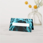 Platzkarte Elegant Wedding Türkis String Lights (Vorderseite)