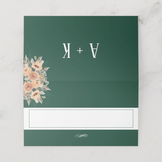 Platzkarte - Elegantes Blumendesign (Außenseite Aufgefaltet)