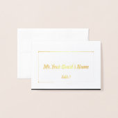 Platzkarte Folienkarte (Vorderseite mit Umschlag)