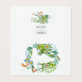 Platzkarte für botanische Blumengast Visitenkarten (Außenseite Aufgefaltet)