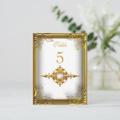 Platzkarte für die Sitzmöbel der White-Gold-Tischn Postkarte (Stehend Vorderseite)