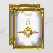 Platzkarte für die Sitzmöbel der White-Gold-Tischn Postkarte (Vorne/Hinten)