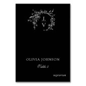 Platzkarte für die Wahl des Mongram-Hochzeitstichs Tischnummer (Vorderseite)