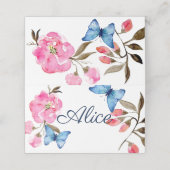 Platzkarte für geflochtene Namen - Blumenschmetter (Außenseite Aufgefaltet)