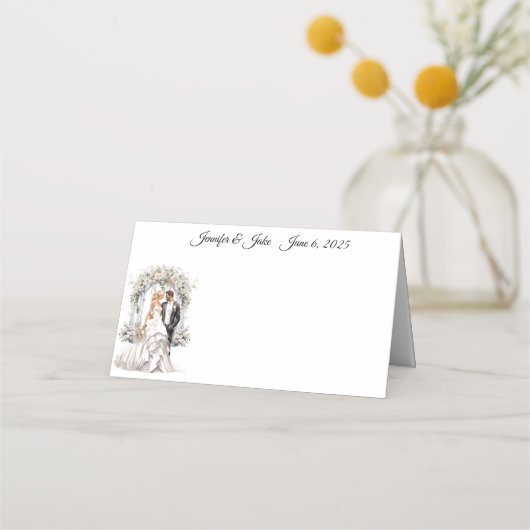 Platzkarte für geklappte Hochzeitnamen (Vorderseite)