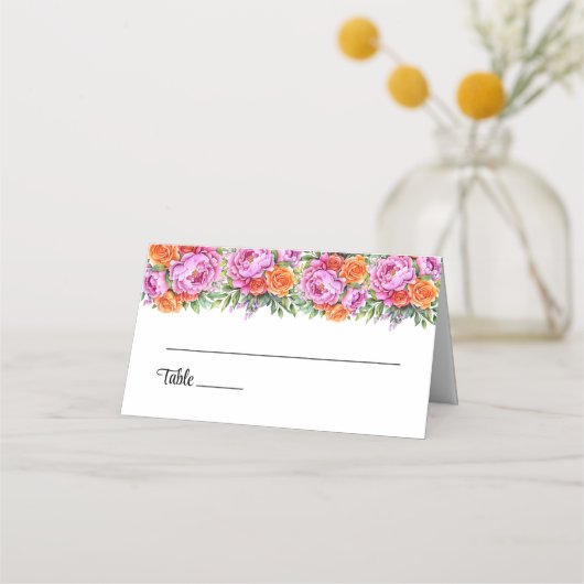 Platzkarte für geklappte Hochzeitnamen (Vorderseite)