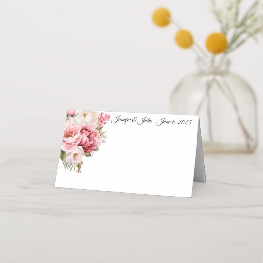 Platzkarte für geklappte Hochzeitnamen (Vorderseite)