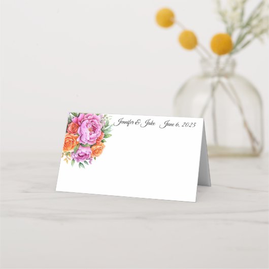 Platzkarte für geklappte Hochzeitnamen (Vorderseite)