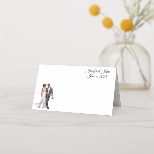 Platzkarte für geklappte Hochzeitnamen (Vorderseite)