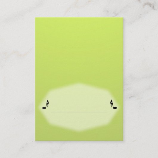 Platzkarte für grüne Musik (Vorderseite)
