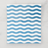 Platzkarte für Hochzeiten am Strand Blue Watercolo (Innenseite Aufgefaltet)