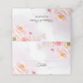 Platzkarte für Hochzeiten in Aquarellfarben (Außenseite Aufgefaltet)