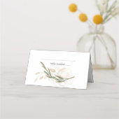 Platzkarte für Hochzeiten mit grüner Blüte (Vorderseite)